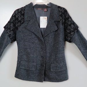 NWT Heather B Charcoal Gray Wool Blend Jacket Size S MSRP $158